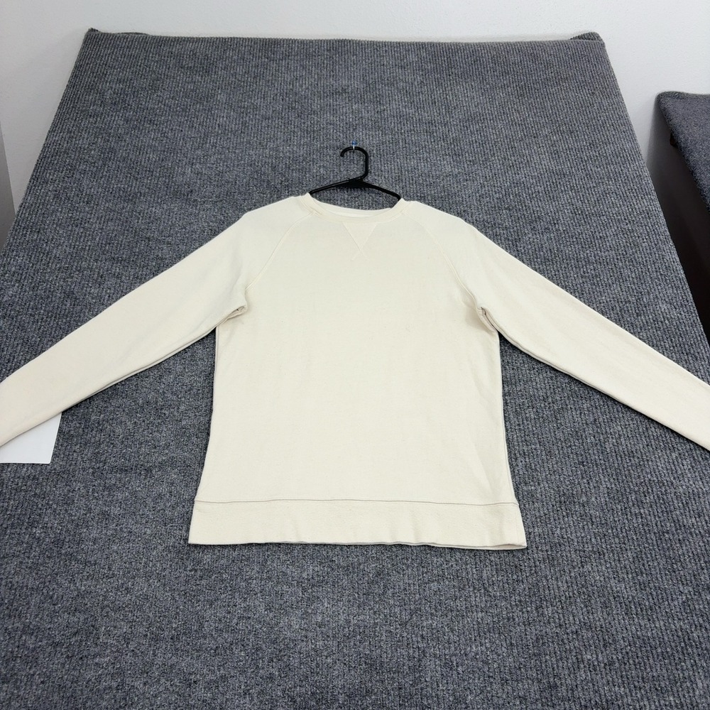 Taylor Stitch Sweatshirt Mens 38 Cream Cotton Polyester Raglan Crewneck Casual